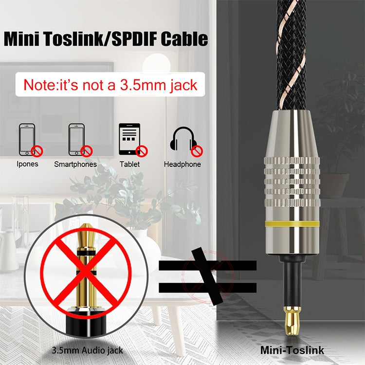 5m EMK OD6.0mm Square Port to Round Port Set-top Box Digital Audio Optical Fiber Connecting Cable