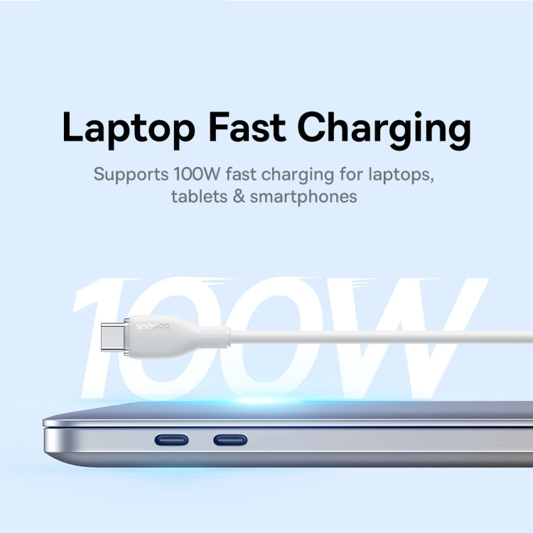 Baseus Pudding Series 100W Type-C to Type-C Fast Charging Data Cable, Length: