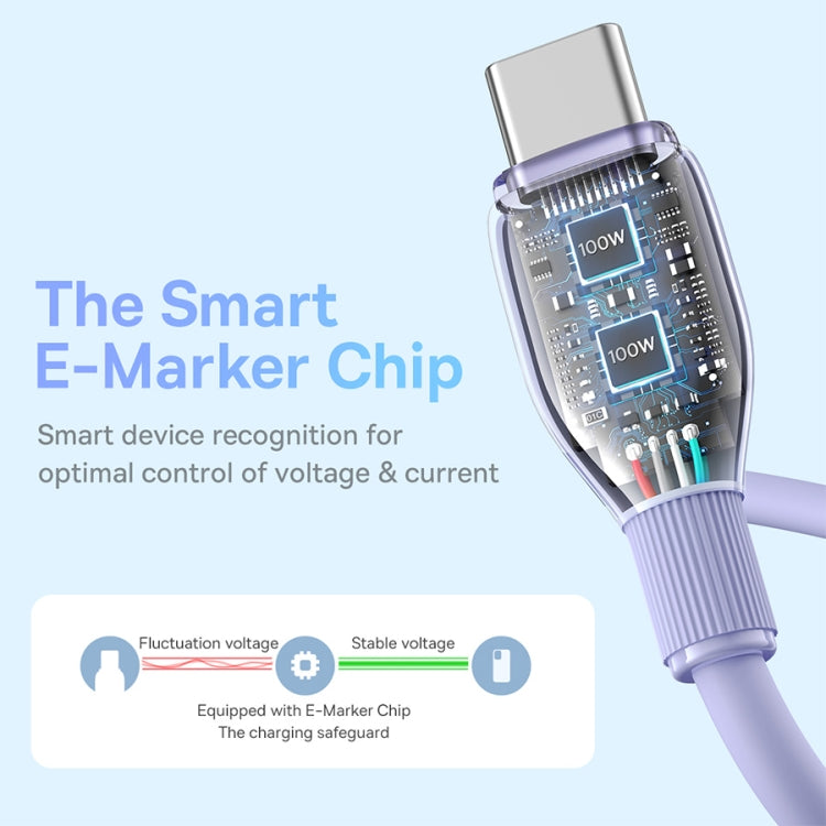 Baseus Pudding Series 100W Type-C to Type-C Fast Charging Data Cable, Length: