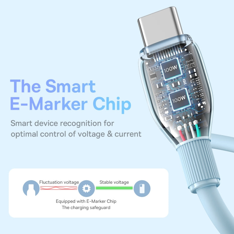 Baseus Pudding Series 100W Type-C to Type-C Fast Charging Data Cable, Length: