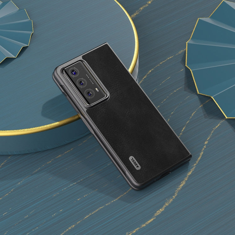 For Honor Magic V2 ABEEL Cowhide Texture PU Phone Case