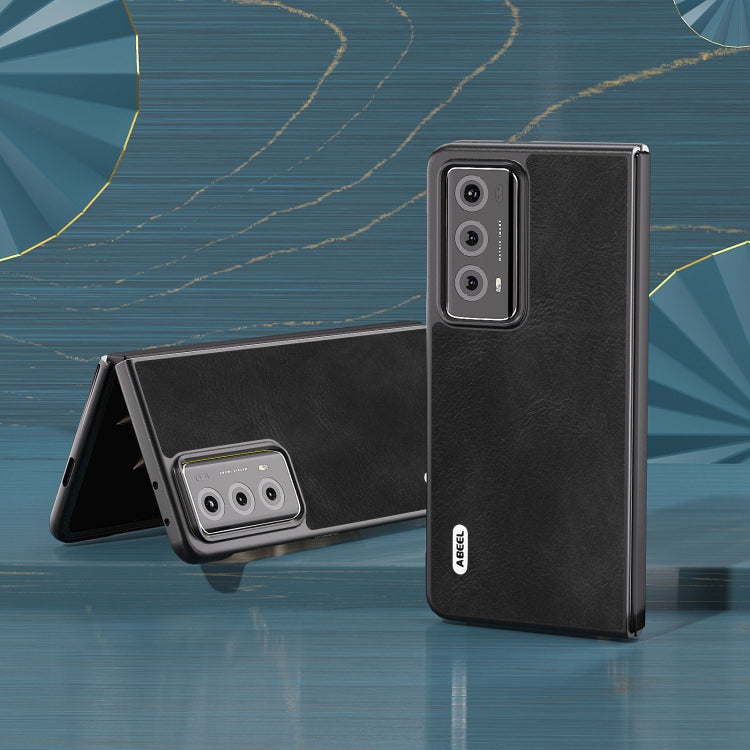 For Honor Magic V2 ABEEL Cowhide Texture PU Phone Case