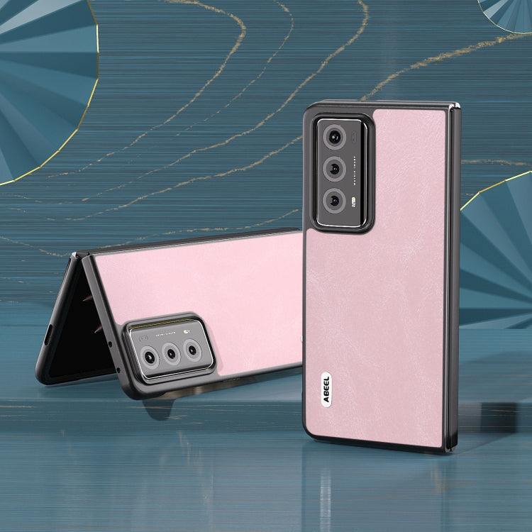 For Honor Magic V2 ABEEL Cowhide Texture PU Phone Case