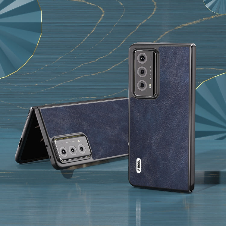 For Honor Magic V2 ABEEL Cowhide Texture PU Phone Case