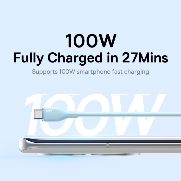Baseus Pudding Series 100W USB to Type-C Fast Charging Data Cable, Length: