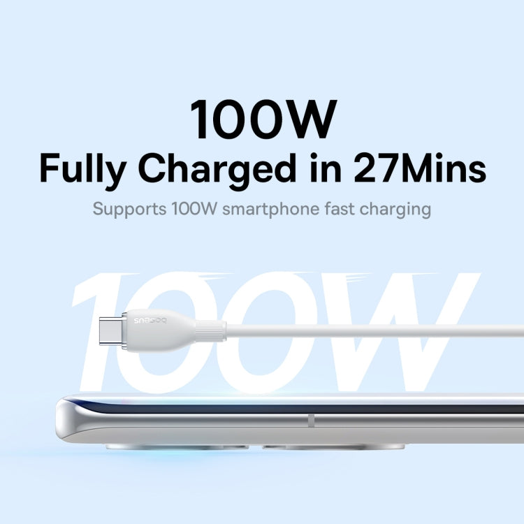 Baseus Pudding Series 100W USB to Type-C Fast Charging Data Cable, Length: