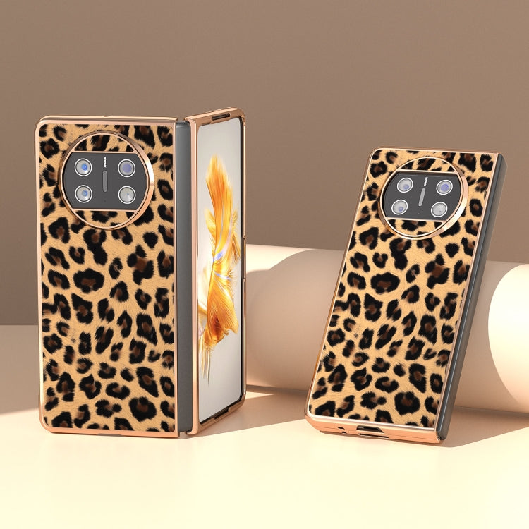 For Huawei Mate X3 Nano Plating Leopard Print Phone Case