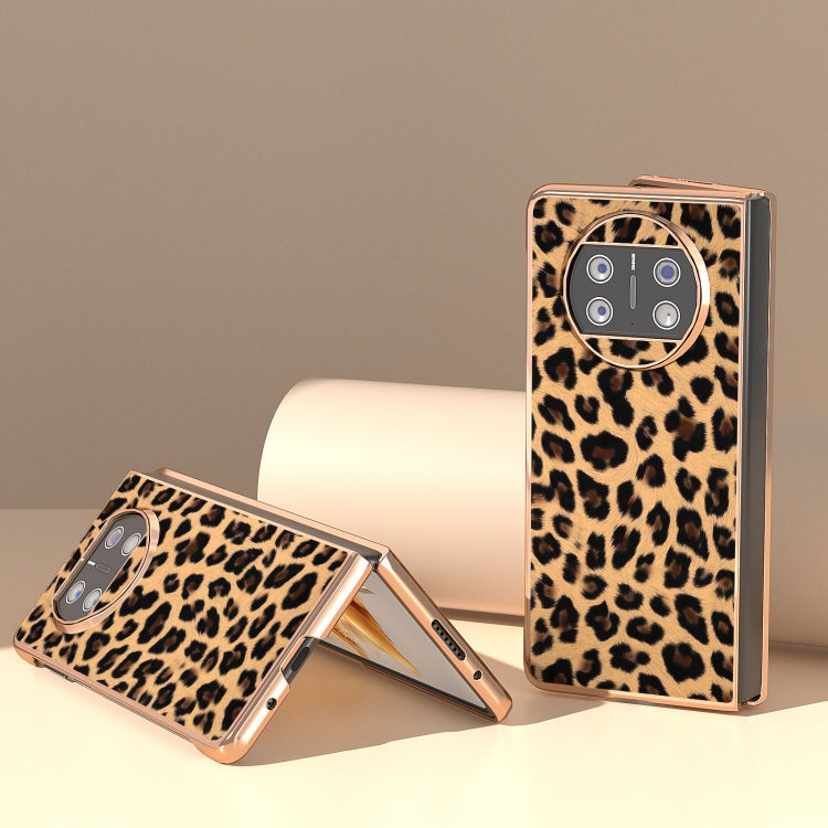 For Huawei Mate X3 Nano Plating Leopard Print Phone Case