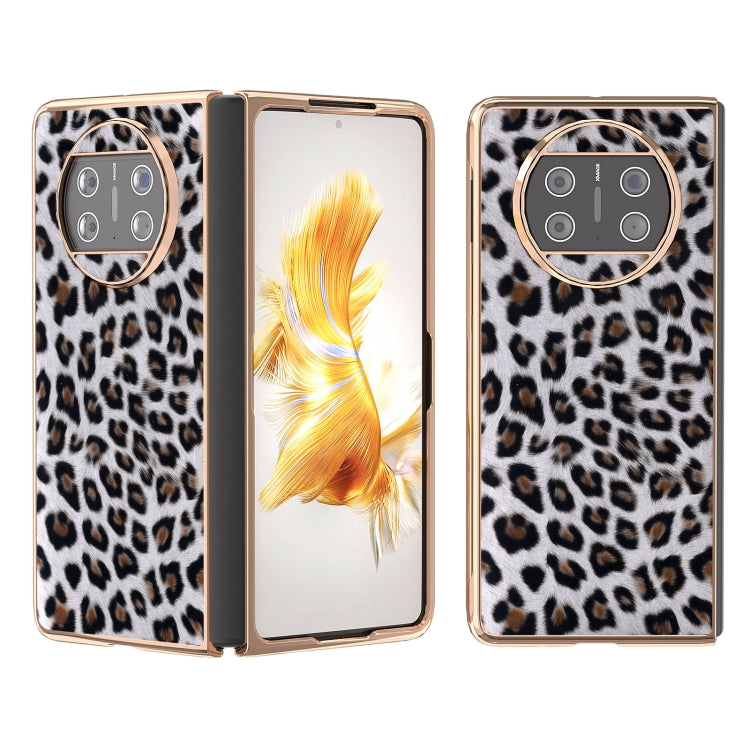 For Huawei Mate X3 Nano Plating Leopard Print Phone Case