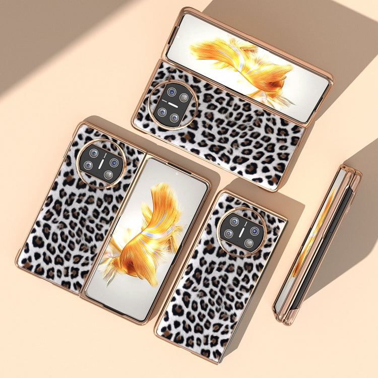 For Huawei Mate X3 Nano Plating Leopard Print Phone Case