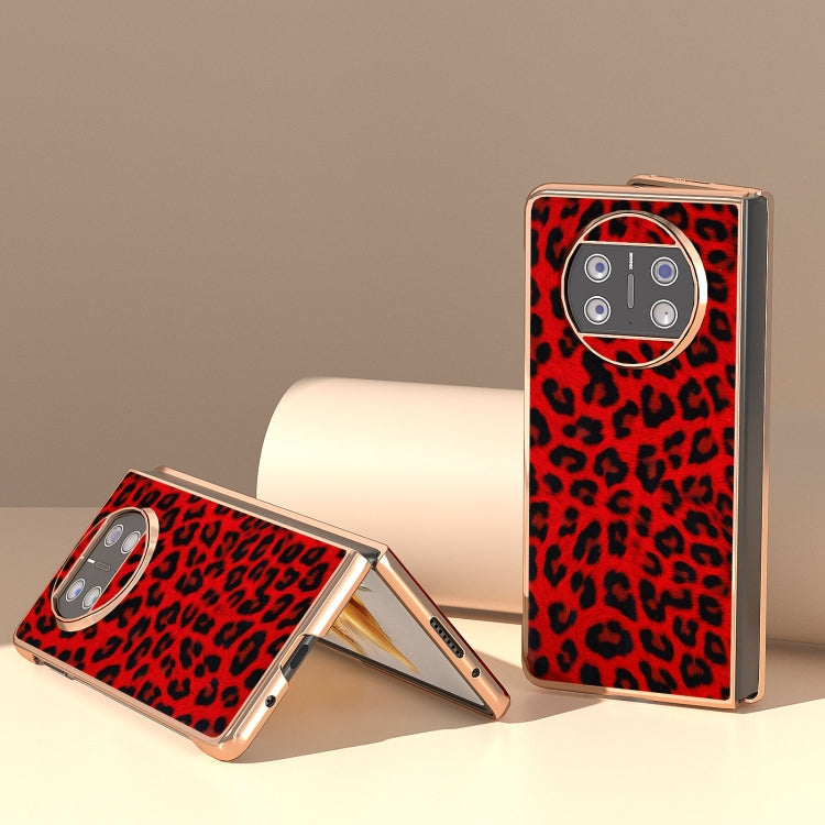 For Huawei Mate X3 Nano Plating Leopard Print Phone Case