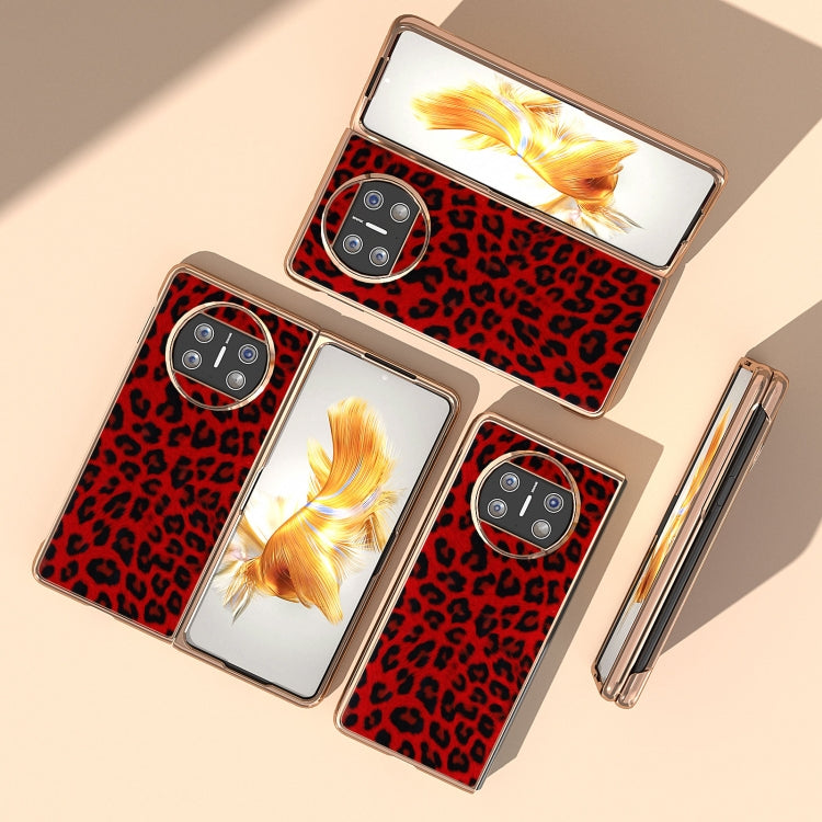 For Huawei Mate X3 Nano Plating Leopard Print Phone Case