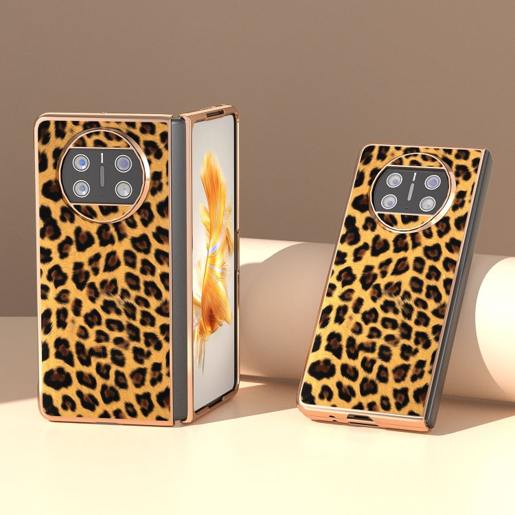 For Huawei Mate X3 Nano Plating Leopard Print Phone Case