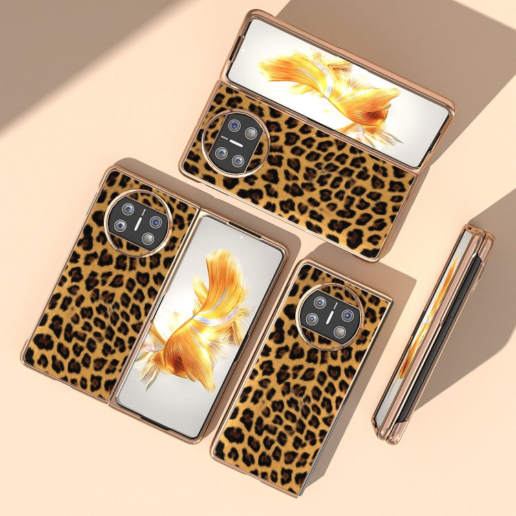 For Huawei Mate X3 Nano Plating Leopard Print Phone Case