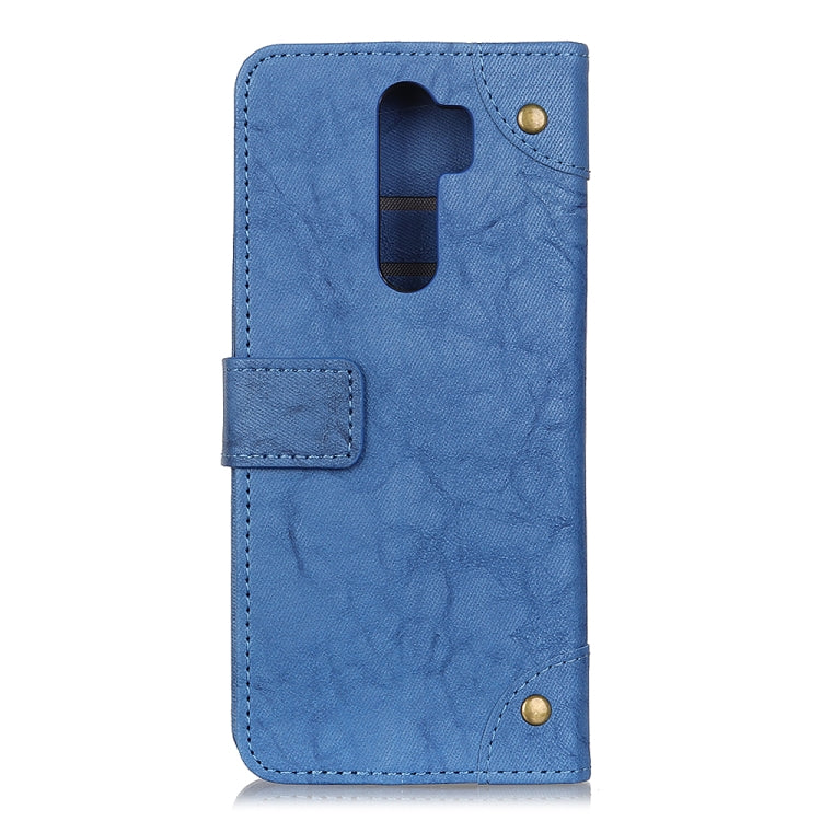 For Xiaomi Redmi 9 Copper Buckle Retro Crazy Horse Texture Horizontal Flip Leather Case with Holder & Card Slots & Wallet