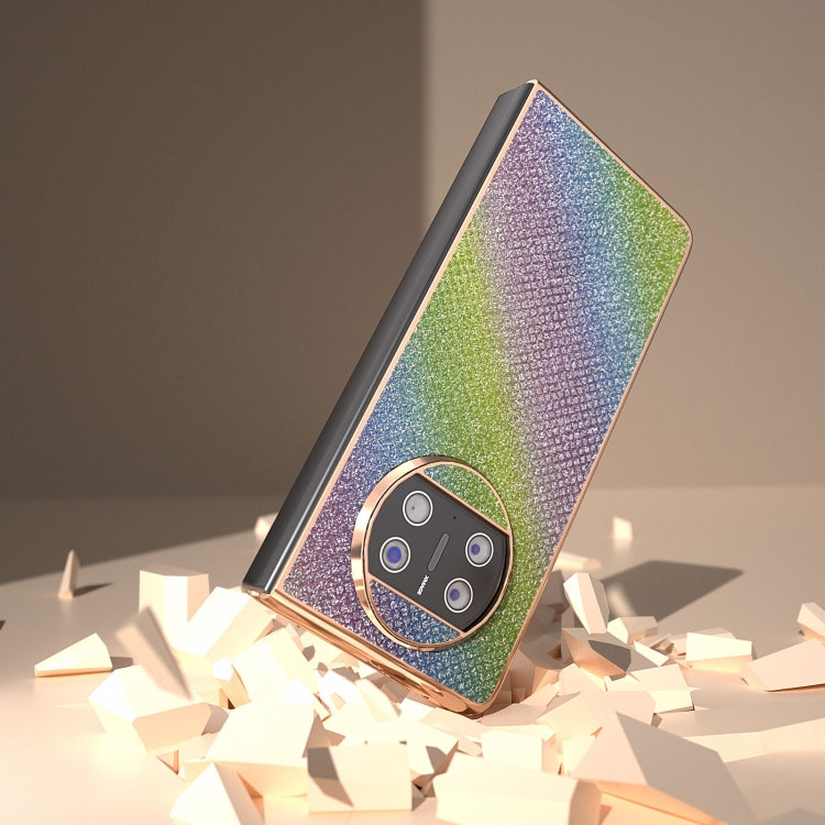 For Huawei Mate X3 Nano Plating Diamond Texture Phone Case