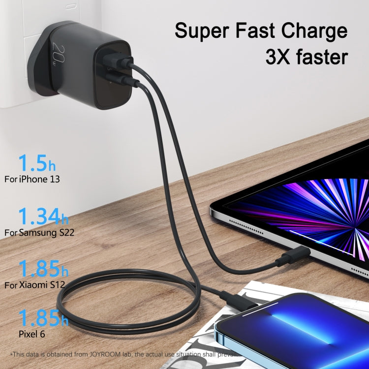JOYROOM L-QP2011 20W USB+USB-C/Type-C Fast Charger, UK Plug