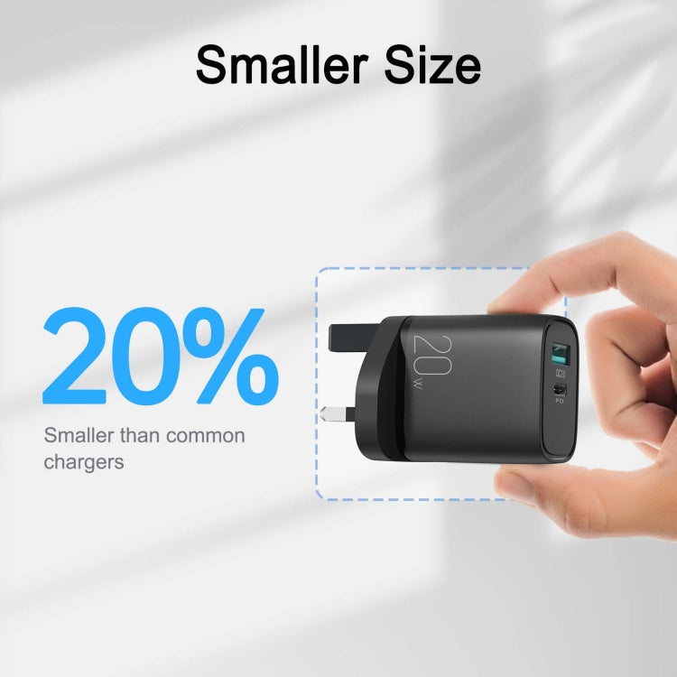 JOYROOM L-QP2011 20W USB+USB-C/Type-C Fast Charger, UK Plug