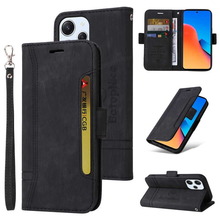 For Xiaomi Redmi 12 4G BETOPNICE Dual-side Buckle Leather Phone Case