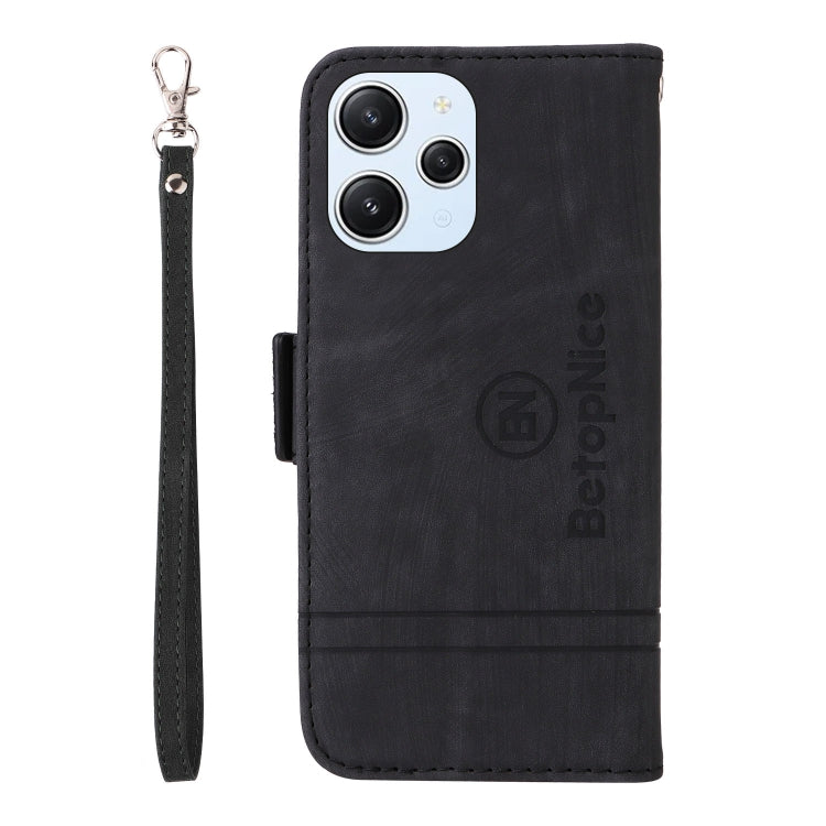For Xiaomi Redmi 12 4G BETOPNICE Dual-side Buckle Leather Phone Case