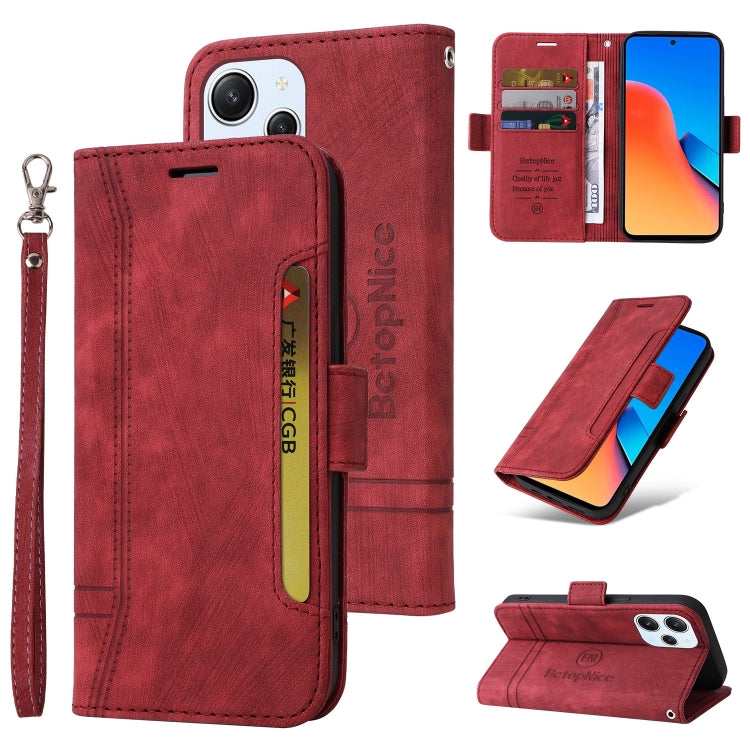 For Xiaomi Redmi 12 4G BETOPNICE Dual-side Buckle Leather Phone Case
