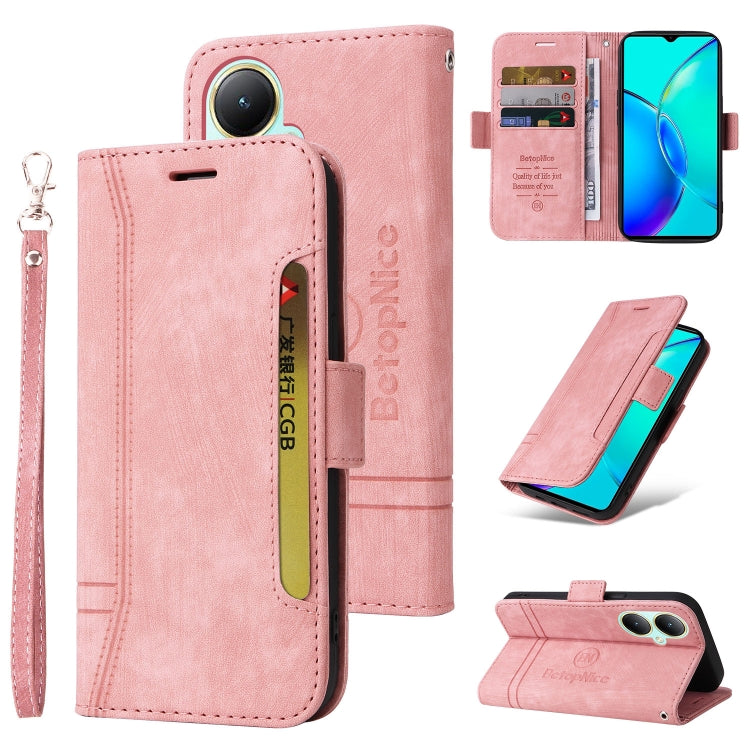 For vivo Y35+ BETOPNICE Dual-side Buckle Leather Phone Case