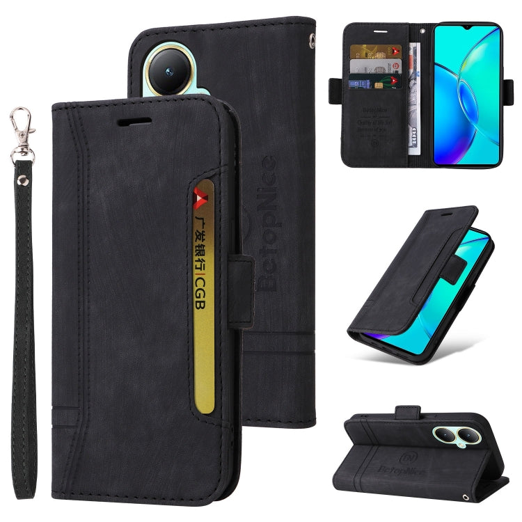 For vivo Y35+ BETOPNICE Dual-side Buckle Leather Phone Case