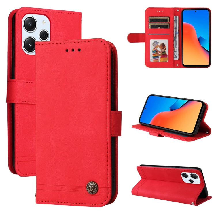 For Xiaomi Redmi 12 4G Skin Feel Life Tree Metal Button Leather Phone Case