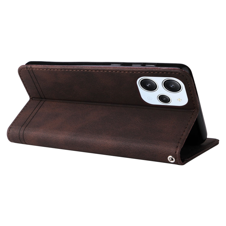 For Xiaomi Redmi 12 4G Skin Feel Life Tree Metal Button Leather Phone Case