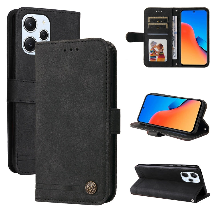 For Xiaomi Redmi 12 4G Skin Feel Life Tree Metal Button Leather Phone Case