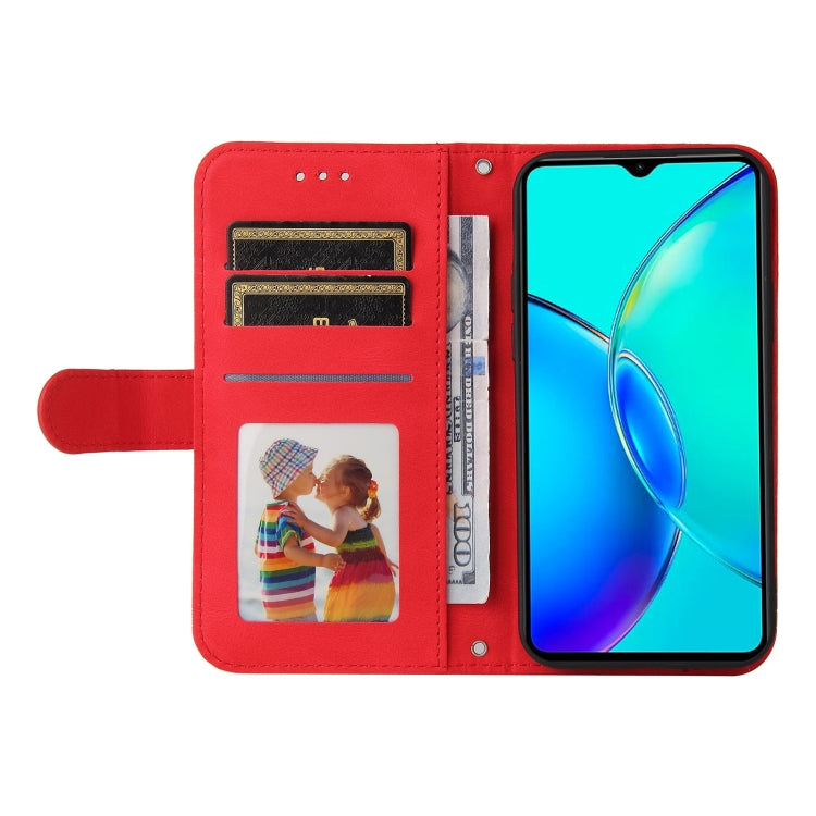 For vivo Y35+ Skin Feel Life Tree Metal Button Leather Phone Case