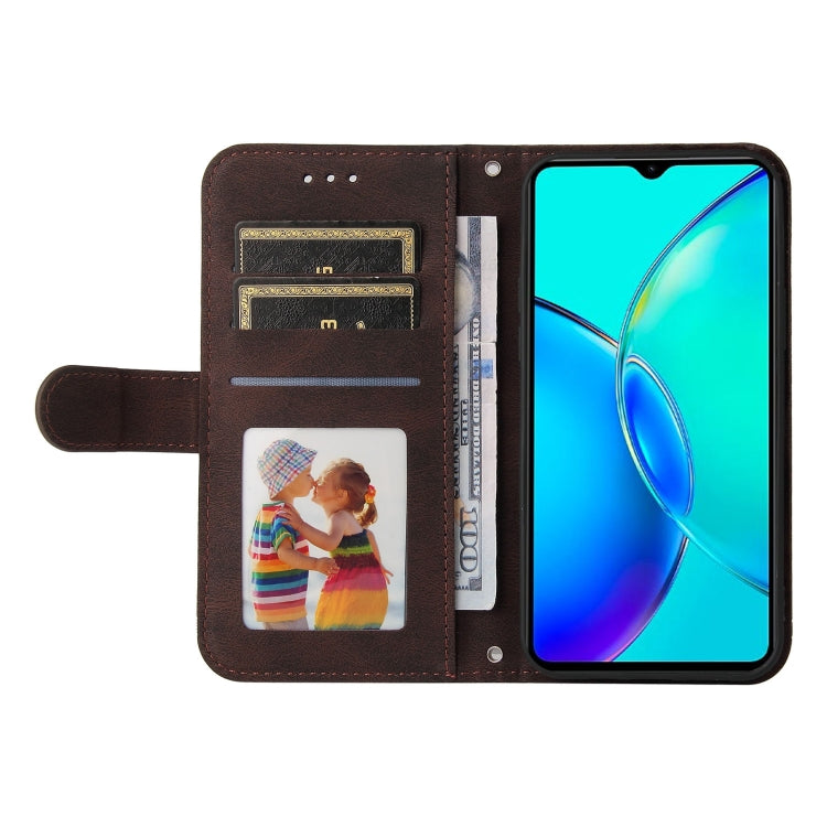 For vivo Y35+ Skin Feel Life Tree Metal Button Leather Phone Case