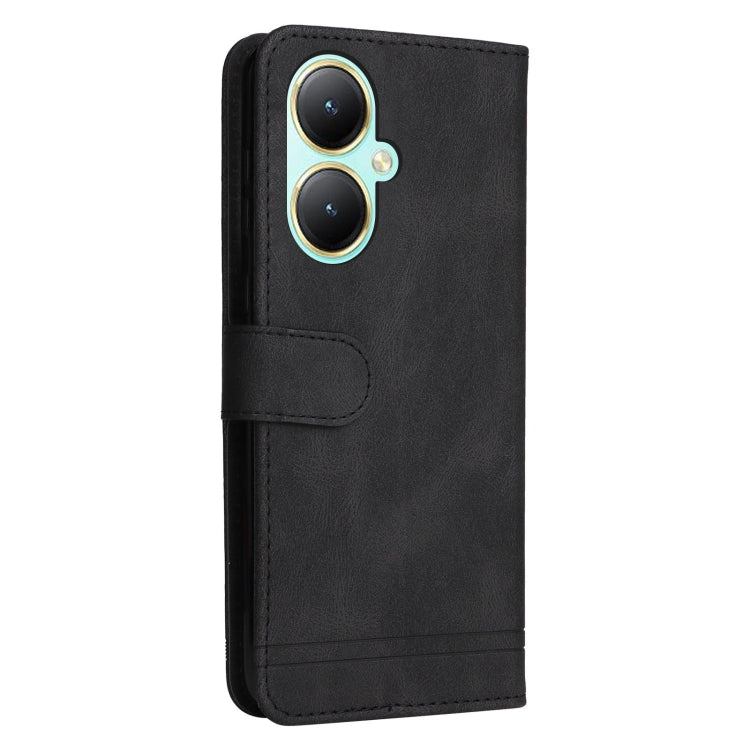 For vivo Y35+ Skin Feel Life Tree Metal Button Leather Phone Case