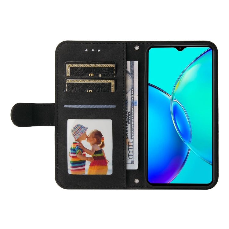 For vivo Y35+ Skin Feel Life Tree Metal Button Leather Phone Case