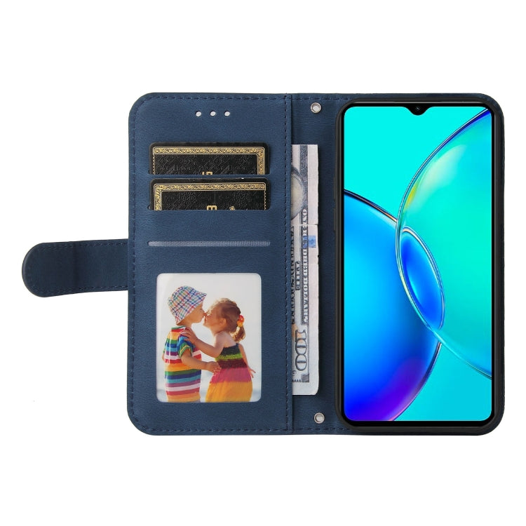 For vivo Y35+ Skin Feel Life Tree Metal Button Leather Phone Case