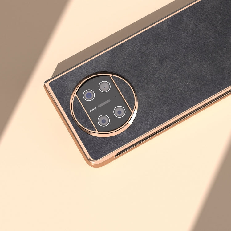For Huawei Mate X3 Nano Plating Morocco Texture PU Phone Case
