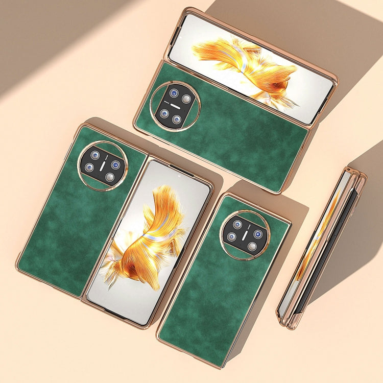 For Huawei Mate X3 Nano Plating Morocco Texture PU Phone Case