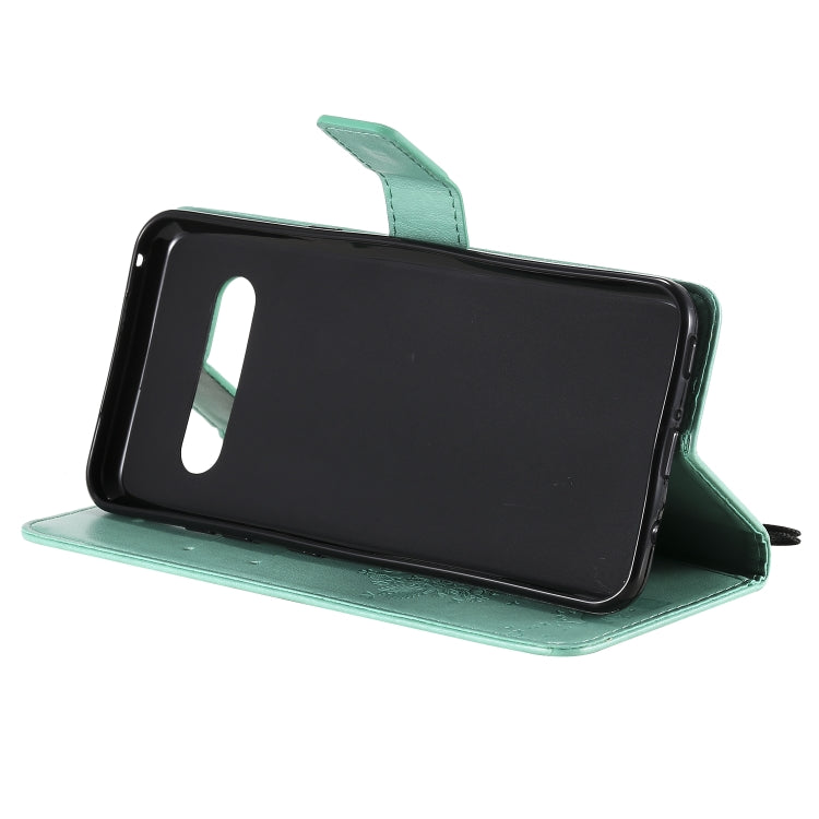 For LG V60 ThinQ 5G Tree & Cat Embossed Pattern Horizontal Flip Leather Case with Holder & Card Slots & Wallet & Lanyard