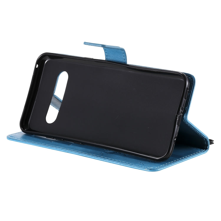 For LG V60 ThinQ 5G Tree & Cat Embossed Pattern Horizontal Flip Leather Case with Holder & Card Slots & Wallet & Lanyard