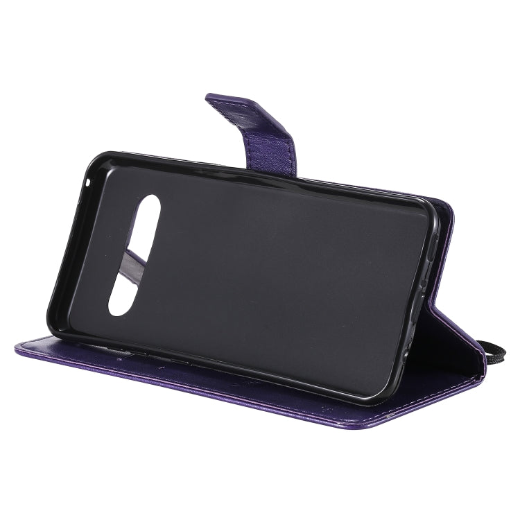 For LG V60 ThinQ 5G Tree & Cat Embossed Pattern Horizontal Flip Leather Case with Holder & Card Slots & Wallet & Lanyard