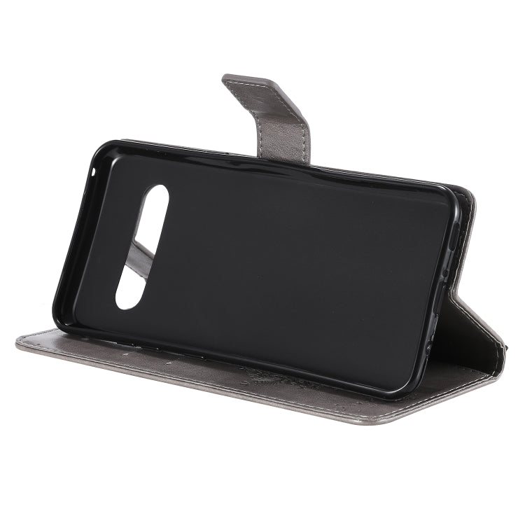 For LG V60 ThinQ 5G Tree & Cat Embossed Pattern Horizontal Flip Leather Case with Holder & Card Slots & Wallet & Lanyard