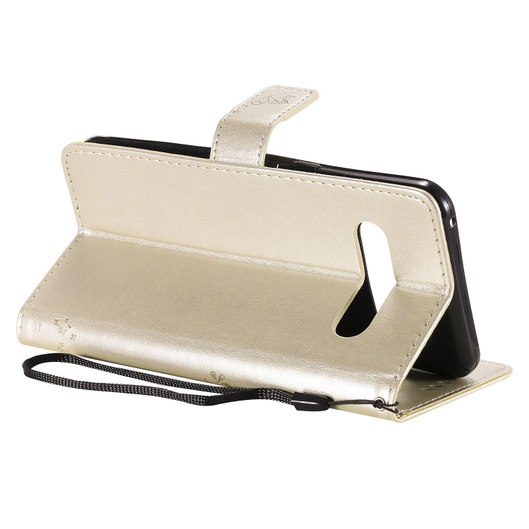 For LG V60 ThinQ 5G Tree & Cat Embossed Pattern Horizontal Flip Leather Case with Holder & Card Slots & Wallet & Lanyard