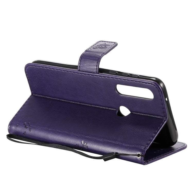 For Motorola Moto G Power Tree & Cat Embossed Pattern Horizontal Flip Leather Case with Holder & Card Slots & Wallet & Lanyard