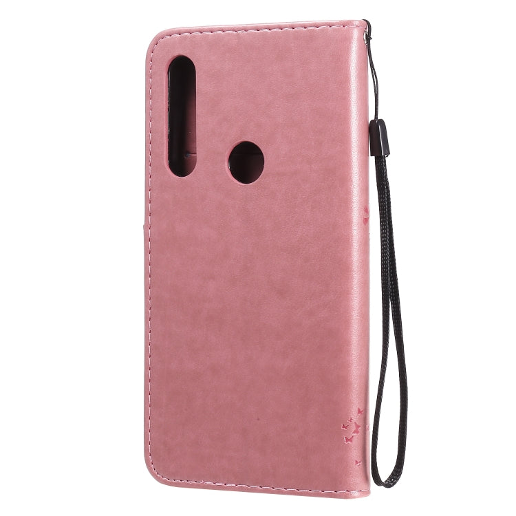 For Motorola Moto G Power Tree & Cat Embossed Pattern Horizontal Flip Leather Case with Holder & Card Slots & Wallet & Lanyard
