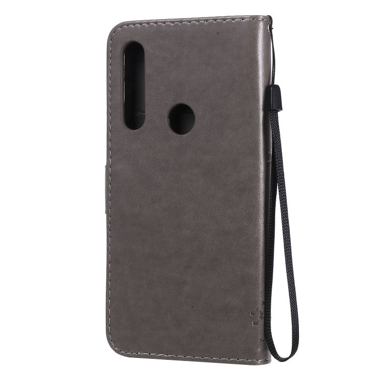 For Motorola Moto G Power Tree & Cat Embossed Pattern Horizontal Flip Leather Case with Holder & Card Slots & Wallet & Lanyard