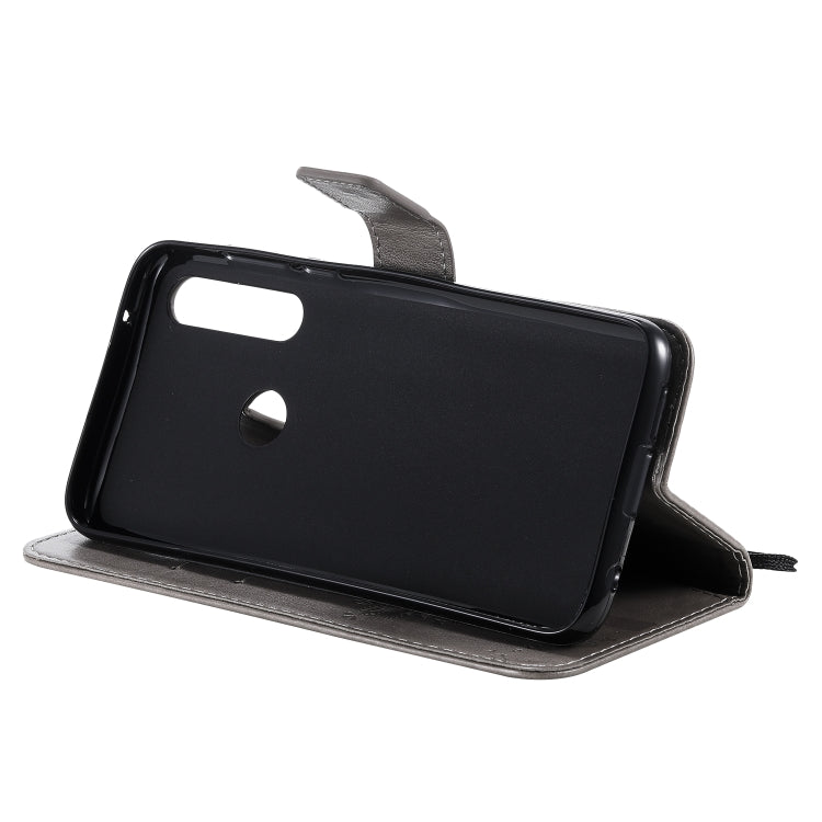 For Motorola Moto G Power Tree & Cat Embossed Pattern Horizontal Flip Leather Case with Holder & Card Slots & Wallet & Lanyard