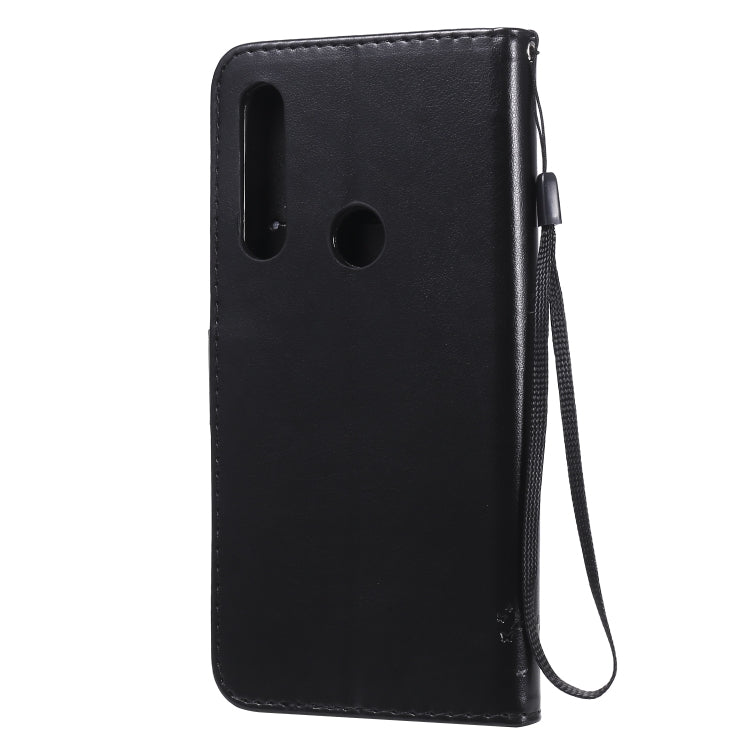 For Motorola Moto G Power Tree & Cat Embossed Pattern Horizontal Flip Leather Case with Holder & Card Slots & Wallet & Lanyard