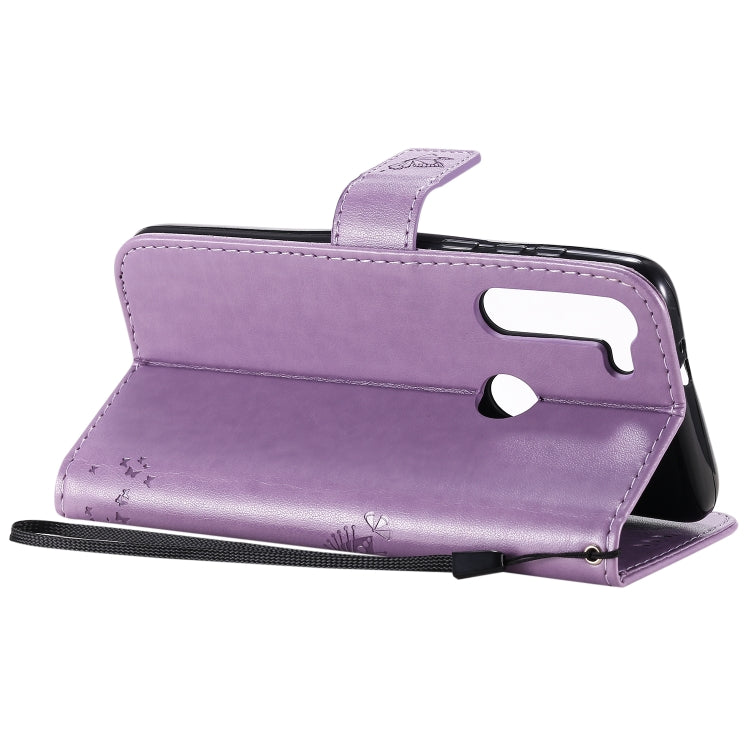 For Motorola Moto G8 Power Tree & Cat Embossed Pattern Horizontal Flip Leather Case with Holder & Card Slots & Wallet & Lanyard