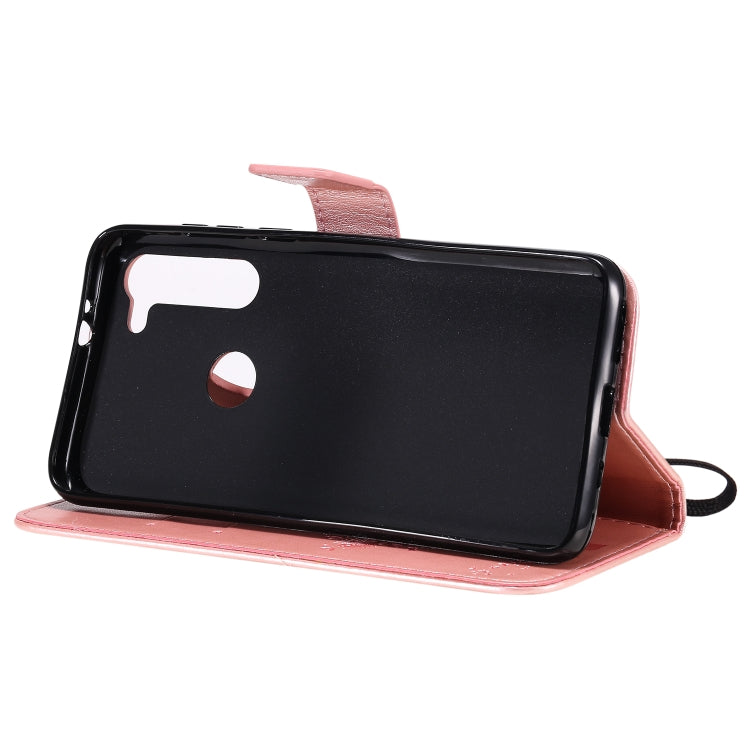 For Motorola Moto G8 Power Tree & Cat Embossed Pattern Horizontal Flip Leather Case with Holder & Card Slots & Wallet & Lanyard