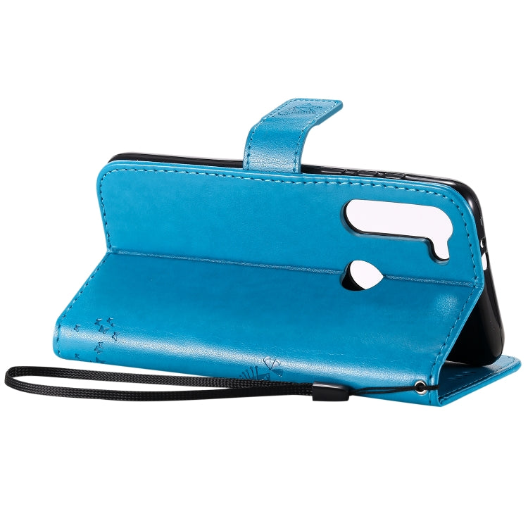 For Motorola Moto G8 Power Tree & Cat Embossed Pattern Horizontal Flip Leather Case with Holder & Card Slots & Wallet & Lanyard